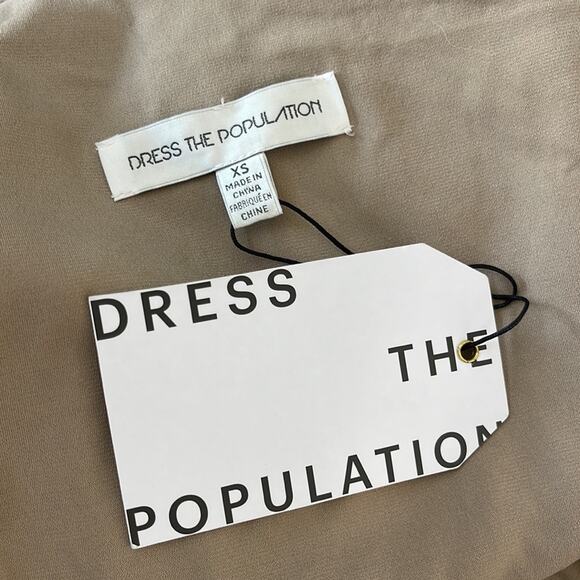 DRESS THE POPULATION Bella Ice Pink Gold Sequin One Shoulder Gown Womens Size XS - Picture 13 of 16